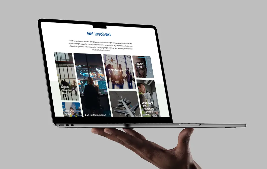 Careers website displayed on a laptop with candidate photography and job content