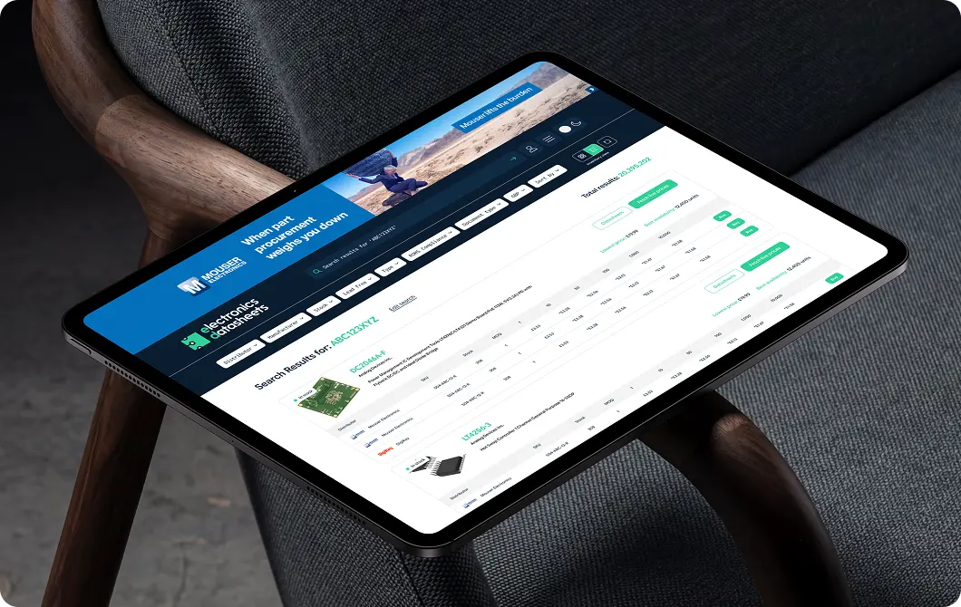Reporting dashboard with data tables displayed on a tablet