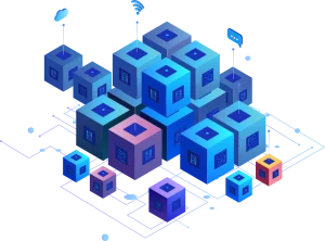 Abstract blockchain network with connected data nodes. Ideal for decentralised systems, Web3, cloud infrastructure, and secure data exchange.
