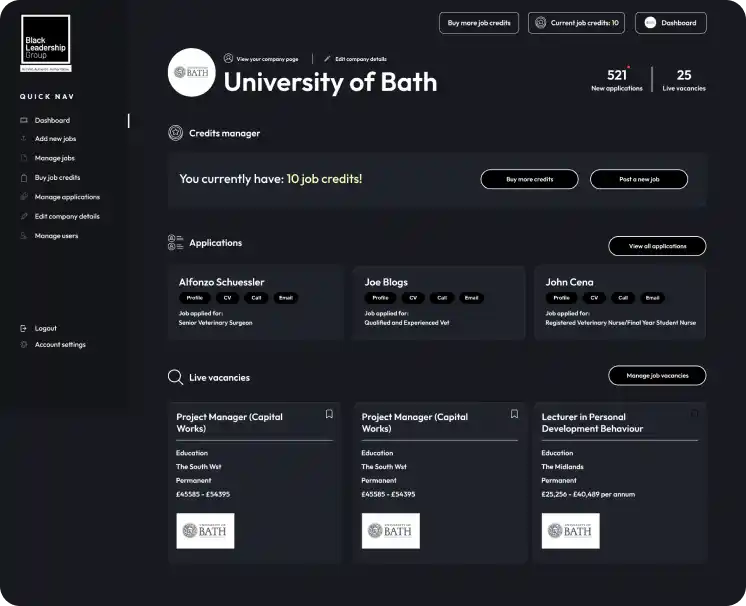 Black Leadership Job board