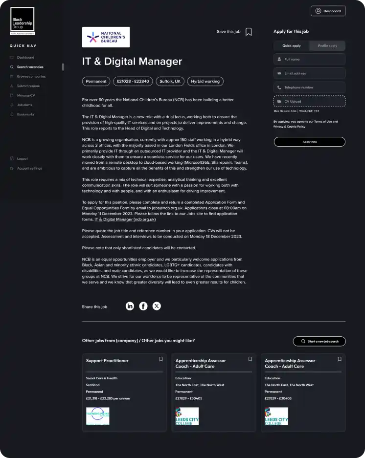 Black Leadership Job board